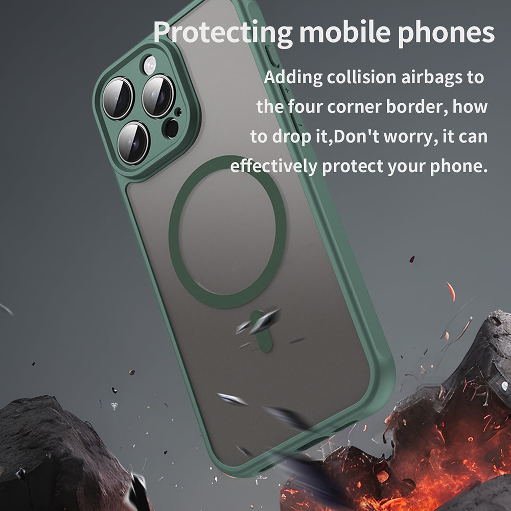 Coque MagSafe pour Apple iPhone 16 Pro Max, Techsuit, HaloFrost II, Vert