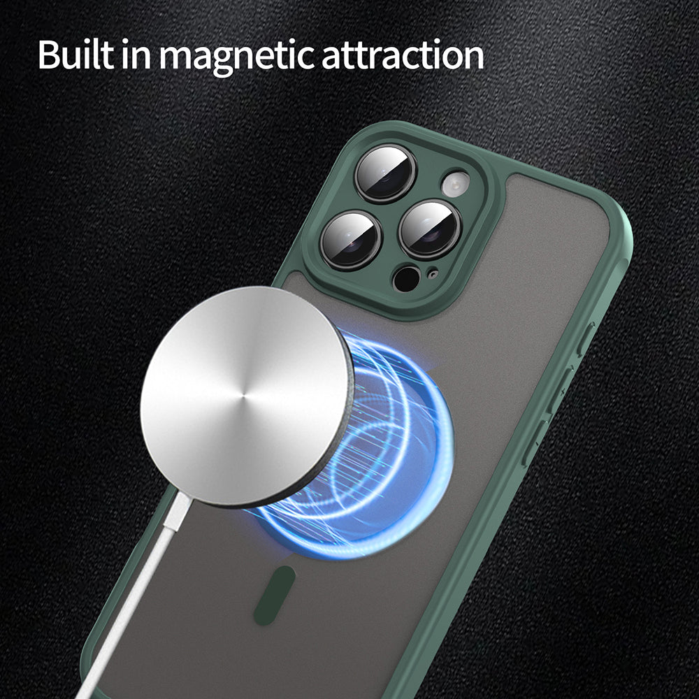 Coque MagSafe pour Apple iPhone 16 Pro Max, Techsuit, HaloFrost II, Vert