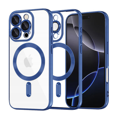 Coque MagSafe pour Apple iPhone 16 Pro Max, Techsuit, Luxury Crystal, Bleu Foncé