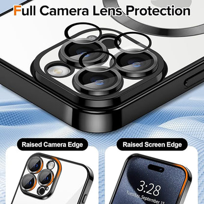 Coque MagSafe pour Apple iPhone 16 Pro Max, Techsuit, Luxury Crystal, Noire