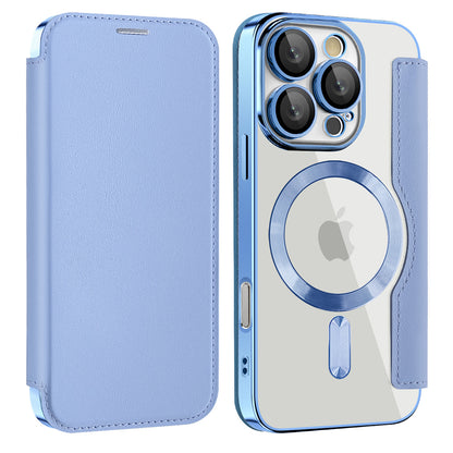 Coque MagSafe pour Apple iPhone 16 Pro Max, Techsuit, SmartMag Book, Bleu