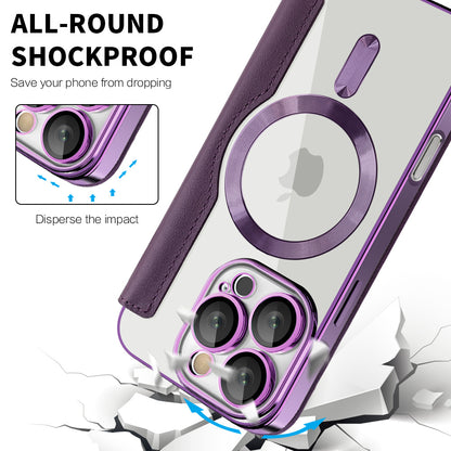 Coque MagSafe pour Apple iPhone 16 Pro Max, Techsuit, SmartMag Book, Violet