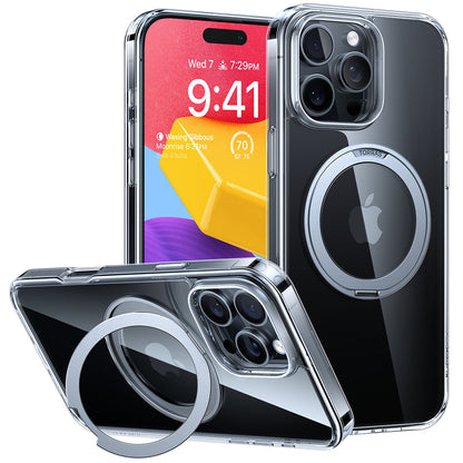 Coque MagSafe pour Apple iPhone 16 Pro Max, Torras, Ostand Pro, Transparente