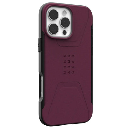Coque MagSafe pour Apple iPhone 16 Pro Max, Urban Armor Gear, Civilian, Bordeaux