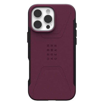 Coque MagSafe pour Apple iPhone 16 Pro Max, Urban Armor Gear, Civilian, Bordeaux