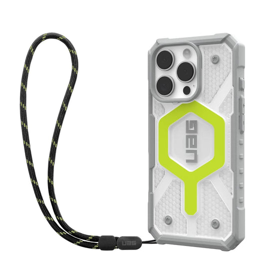 Coque MagSafe pour Apple iPhone 16 Pro Max, Urban Armor Gear, Pathfinder Clear avec cordon, Vert