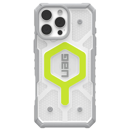 Coque MagSafe pour Apple iPhone 16 Pro Max, Urban Armor Gear, Pathfinder Clear avec cordon, Vert