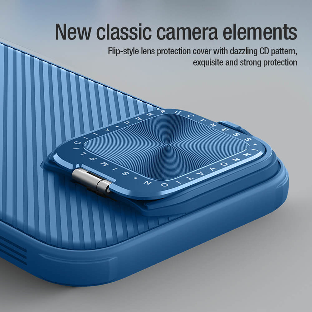 Coque MagSafe pour Apple iPhone 16 Pro, Nillkin, CamShield Prop, Bleue