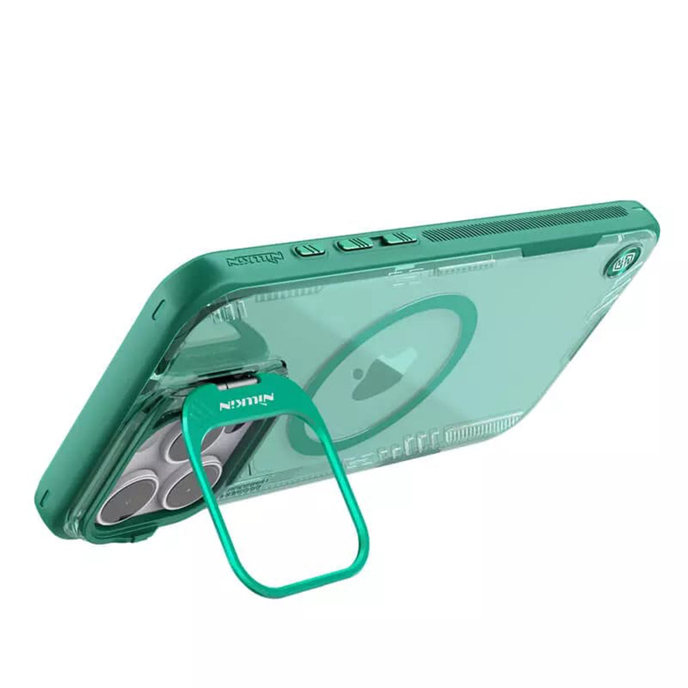 Coque MagSafe pour Apple iPhone 16 Pro, Nillkin, Iceblade Prop (avec découpe pour caméra), Vert