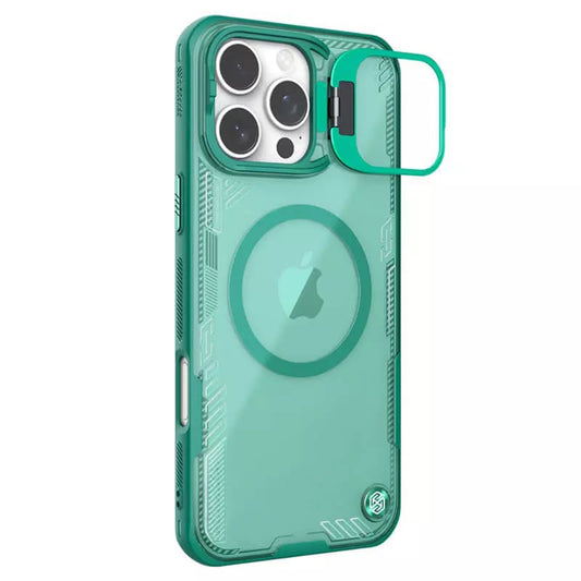Coque MagSafe pour Apple iPhone 16 Pro, Nillkin, Iceblade Prop (avec découpe pour caméra), Vert