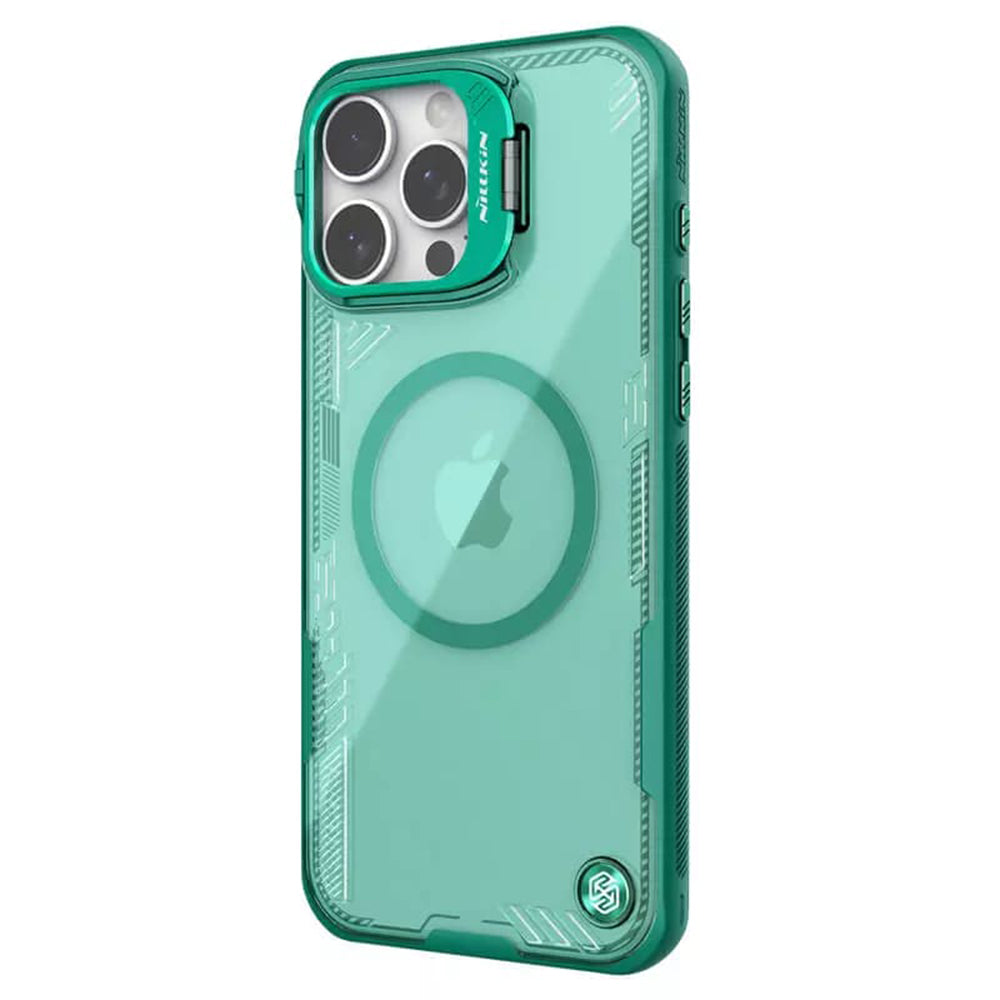 Coque MagSafe pour Apple iPhone 16 Pro, Nillkin, Iceblade Prop (avec découpe pour caméra), Vert