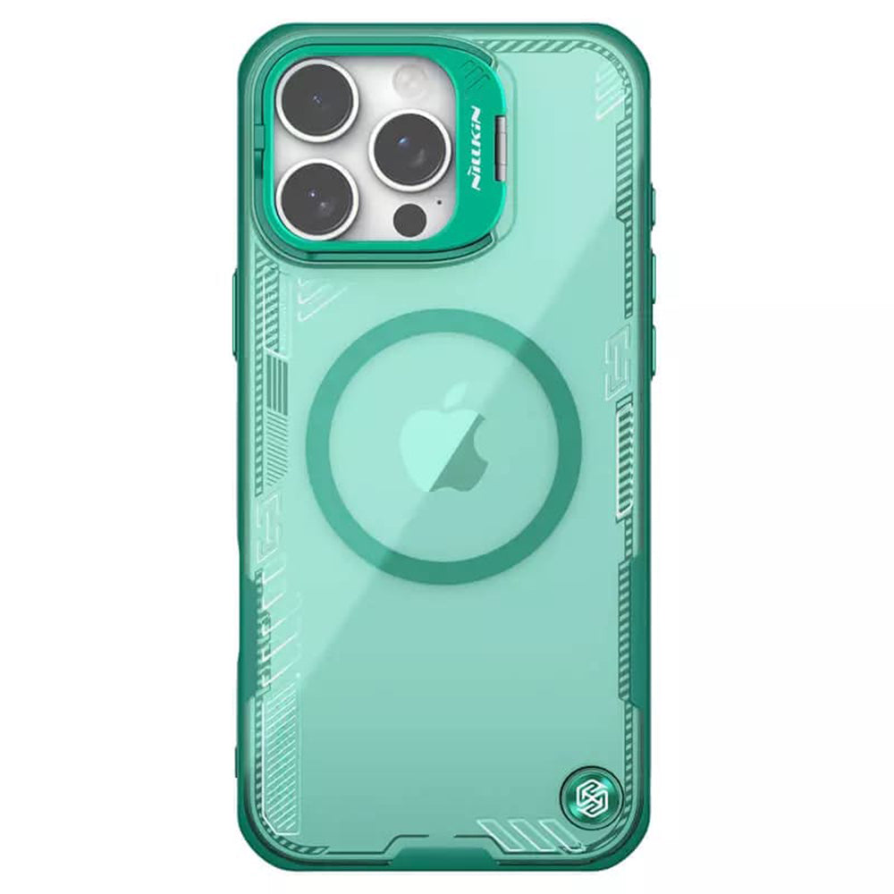 Coque MagSafe pour Apple iPhone 16 Pro, Nillkin, Iceblade Prop (avec découpe pour caméra), Vert