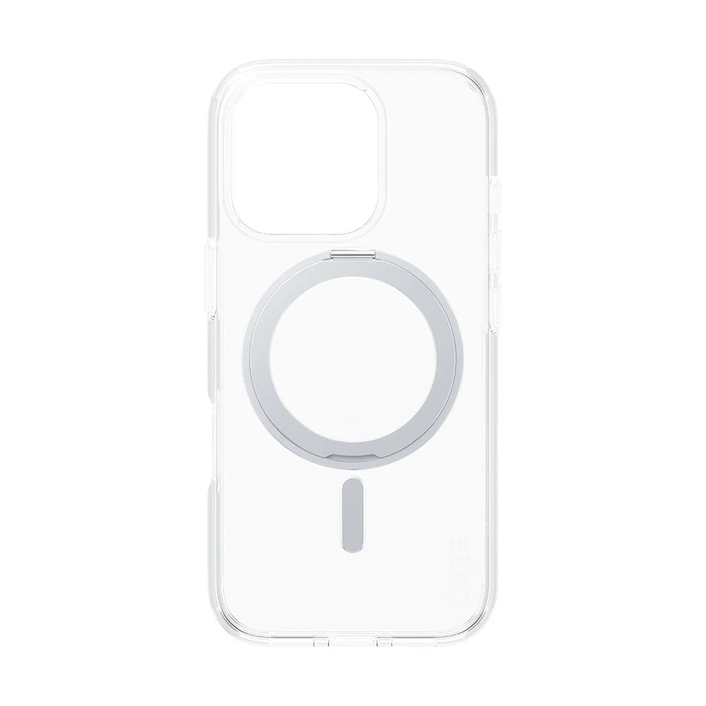 Coque MagSafe pour Apple iPhone 16 Pro, PanzerGlass, avec fonction support, Transparente Argentée