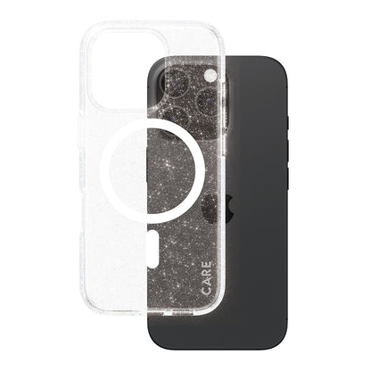 Coque MagSafe pour Apple iPhone 16 Pro, PanzerGlass, Care Urban Combat Star Lit, Transparente Blanche