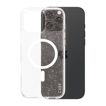 Coque MagSafe pour Apple iPhone 16 Pro, PanzerGlass, Care Urban Combat Star Lit, Transparente Blanche
