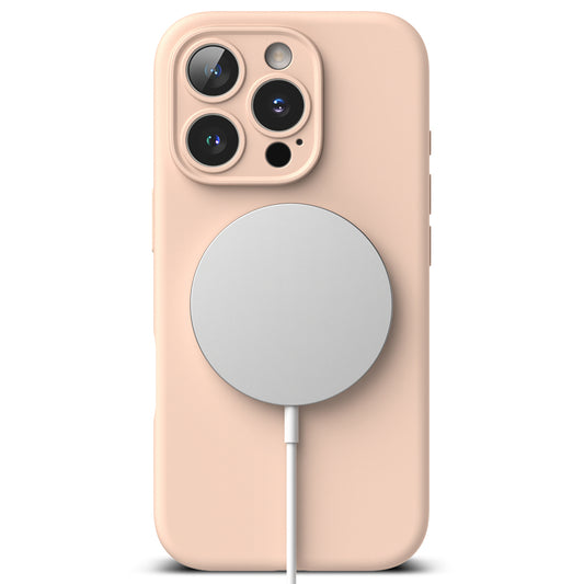 Coque MagSafe pour Apple iPhone 16 Pro, Ringke, Silicone, Rose