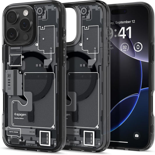 Coque MagSafe pour Apple iPhone 16 Pro, Spigen, Ultra Hybrid Zero One, Noir Mat ACS08135