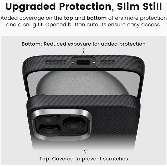 Coque MagSafe pour Apple iPhone 16 Pro, Techsuit, Fibre d'Aramide, Noire