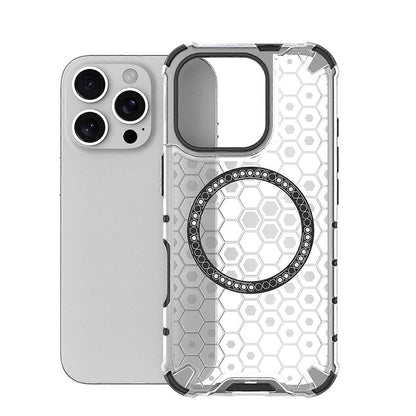 Coque MagSafe pour Apple iPhone 16 Pro, Techsuit, HoneyComb Shield, Blanche