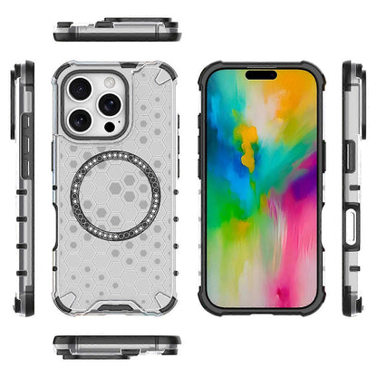 Coque MagSafe pour Apple iPhone 16 Pro, Techsuit, HoneyComb Shield, Blanche