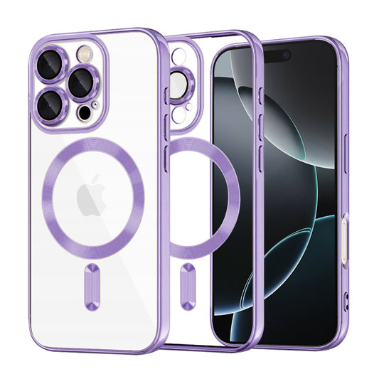 Coque MagSafe pour Apple iPhone 16 Pro, Techsuit, Luxury Crystal, Violet Clair