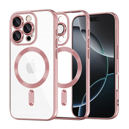 Coque MagSafe pour Apple iPhone 16 Pro, Techsuit, Luxury Crystal, Rose