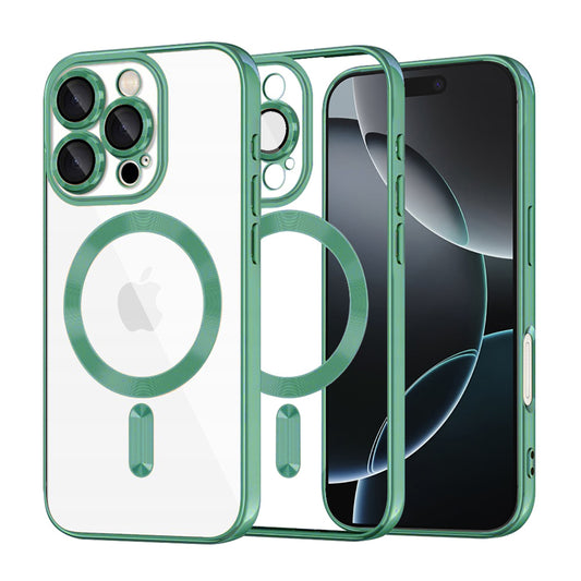 Coque MagSafe pour Apple iPhone 16 Pro, Techsuit, Luxury Crystal, Vert Clair