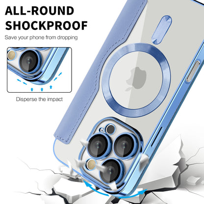 MagSafe Case for Apple iPhone 16 Pro, Techsuit, SmartMag Book, Blue