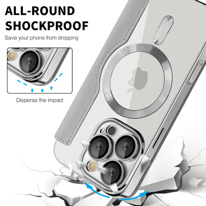 MagSafe Case for Apple iPhone 16 Pro, Techsuit, SmartMag Book, Gray
