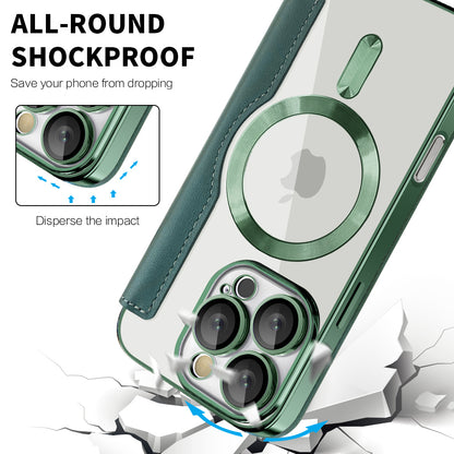 Coque MagSafe pour Apple iPhone 16 Pro, Techsuit, SmartMag Book, Vert