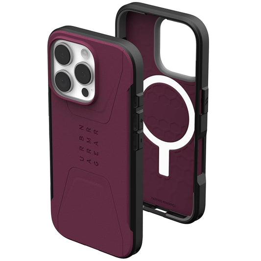 Coque MagSafe pour Apple iPhone 16 Pro, Urban Armor Gear, Civilian, Bordeaux
