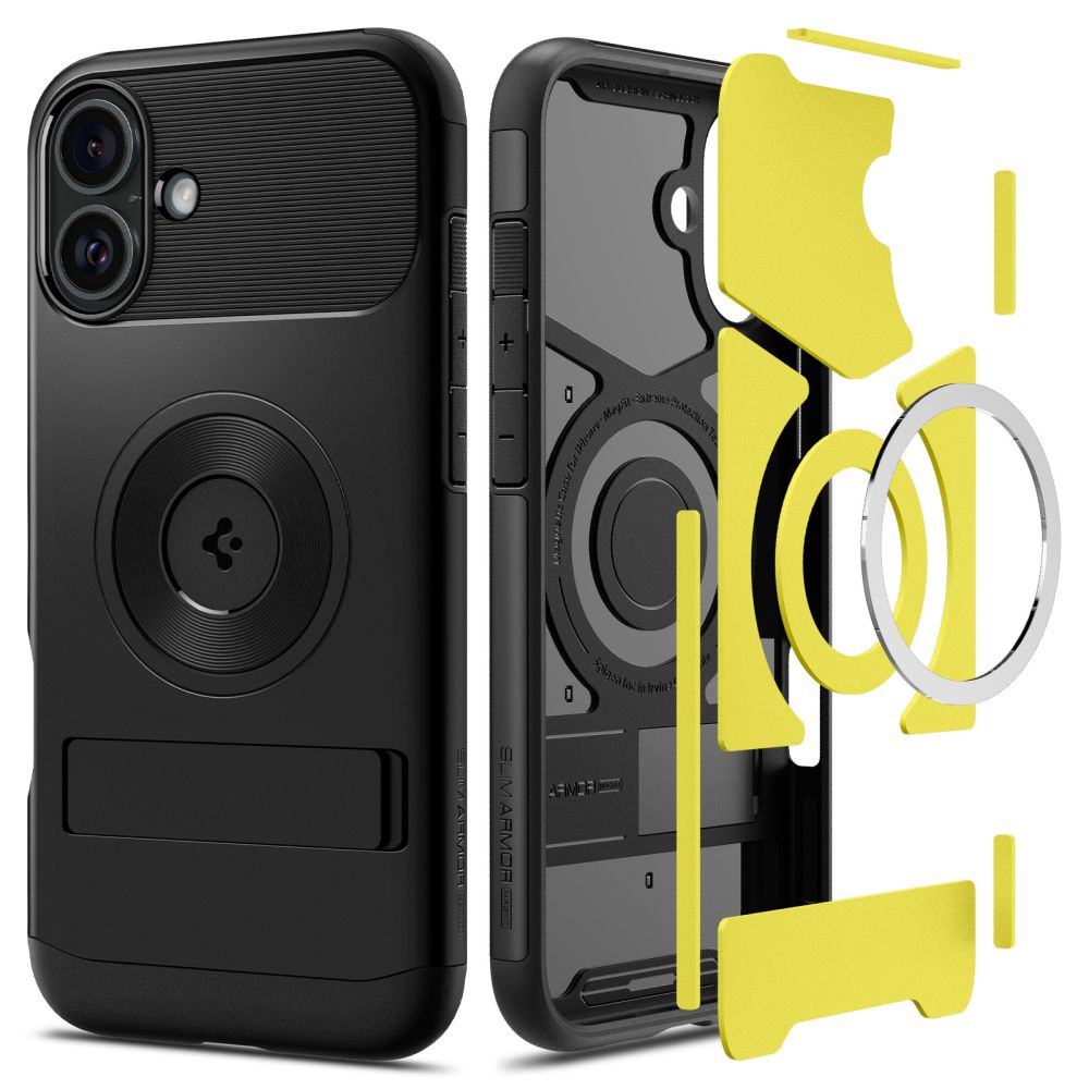 Coque MagSafe pour Apple iPhone 16, Spigen, Slim Armor, Noire
