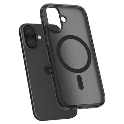 Coque MagSafe pour Apple iPhone 16, Spigen, Ultra Hybrid T, Noir Satiné ACS09074