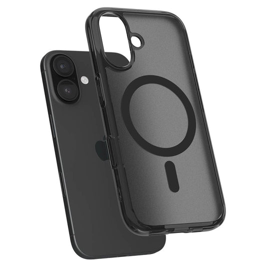 Coque MagSafe pour Apple iPhone 16, Spigen, Ultra Hybrid T, Noir Satiné ACS09074