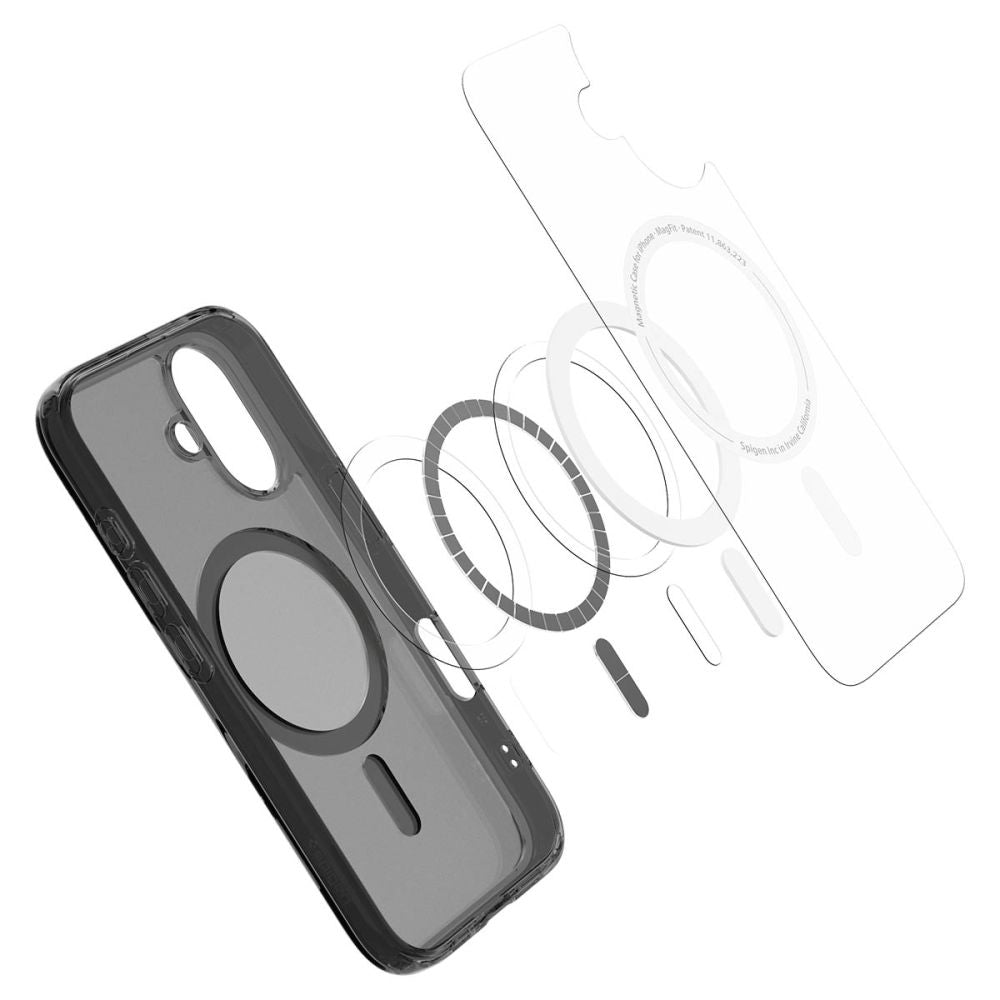 Coque MagSafe pour Apple iPhone 16, Spigen, Ultra Hybrid T, Noir Satiné ACS09074