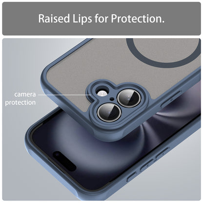 Coque MagSafe pour Apple iPhone 16, Techsuit, HaloFrost II, Bleu marine