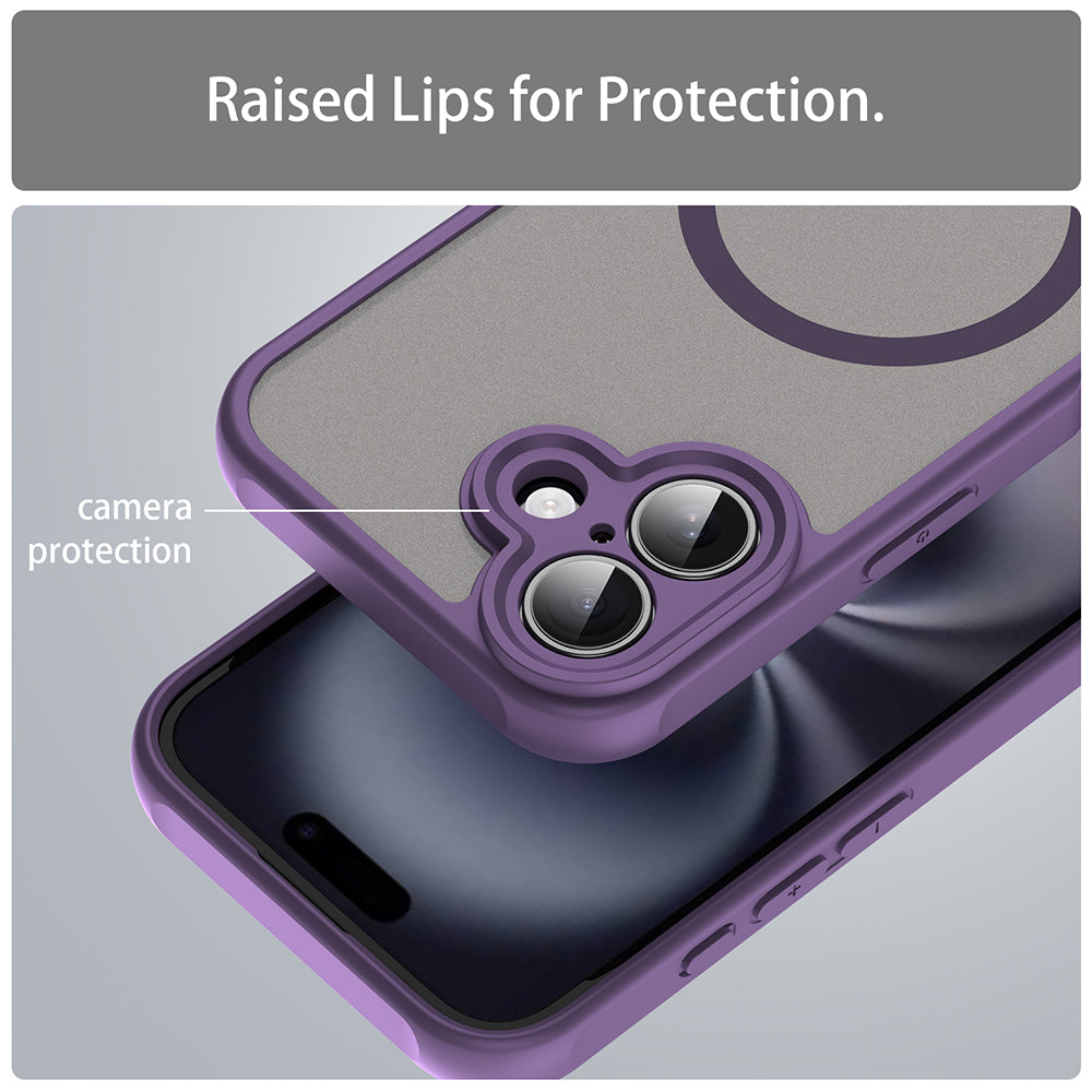 Coque MagSafe pour Apple iPhone 16, Techsuit, HaloFrost II, Violet