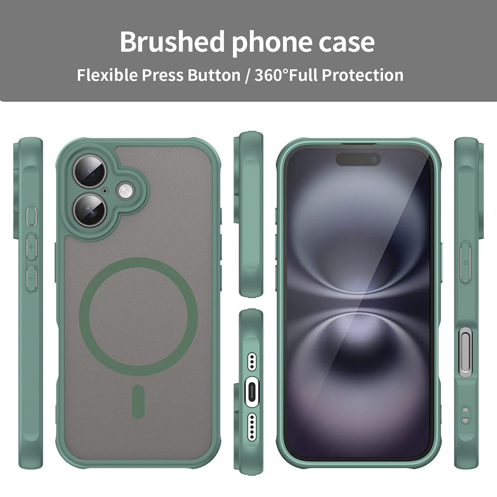 Coque MagSafe pour Apple iPhone 16, Techsuit, HaloFrost II, Vert