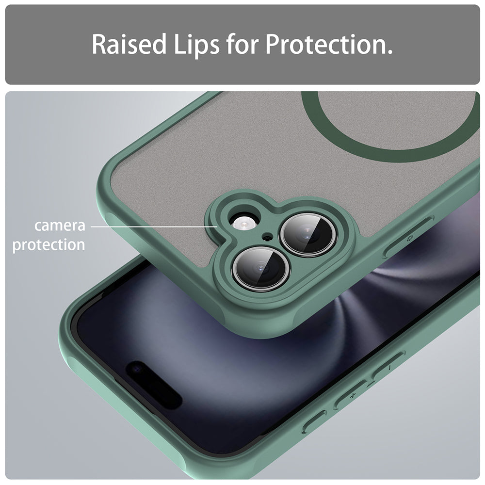 Coque MagSafe pour Apple iPhone 16, Techsuit, HaloFrost II, Vert