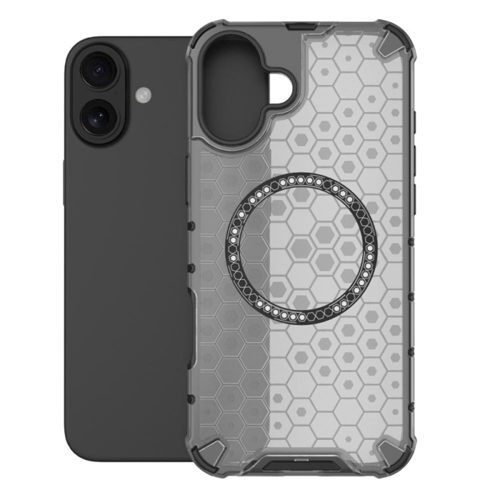 Coque MagSafe pour Apple iPhone 16, Techsuit, HoneyComb Shield, Blanche