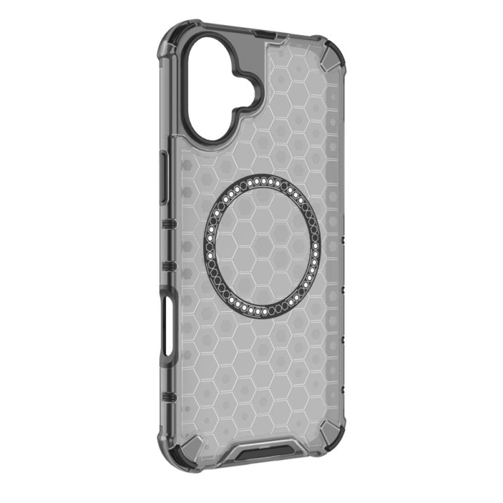 Coque MagSafe pour Apple iPhone 16, Techsuit, HoneyComb Shield, Blanche