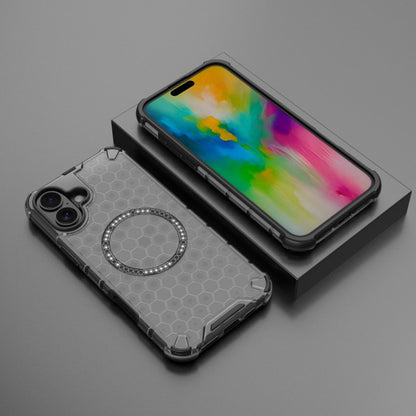 Coque MagSafe pour Apple iPhone 16, Techsuit, HoneyComb Shield, Blanche