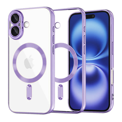 Coque MagSafe pour Apple iPhone 16, Techsuit, Luxury Crystal, Violet Clair
