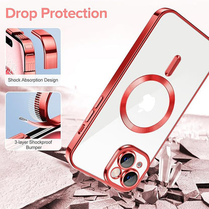 Coque MagSafe pour Apple iPhone 16, Techsuit, Luxury Crystal, Rose