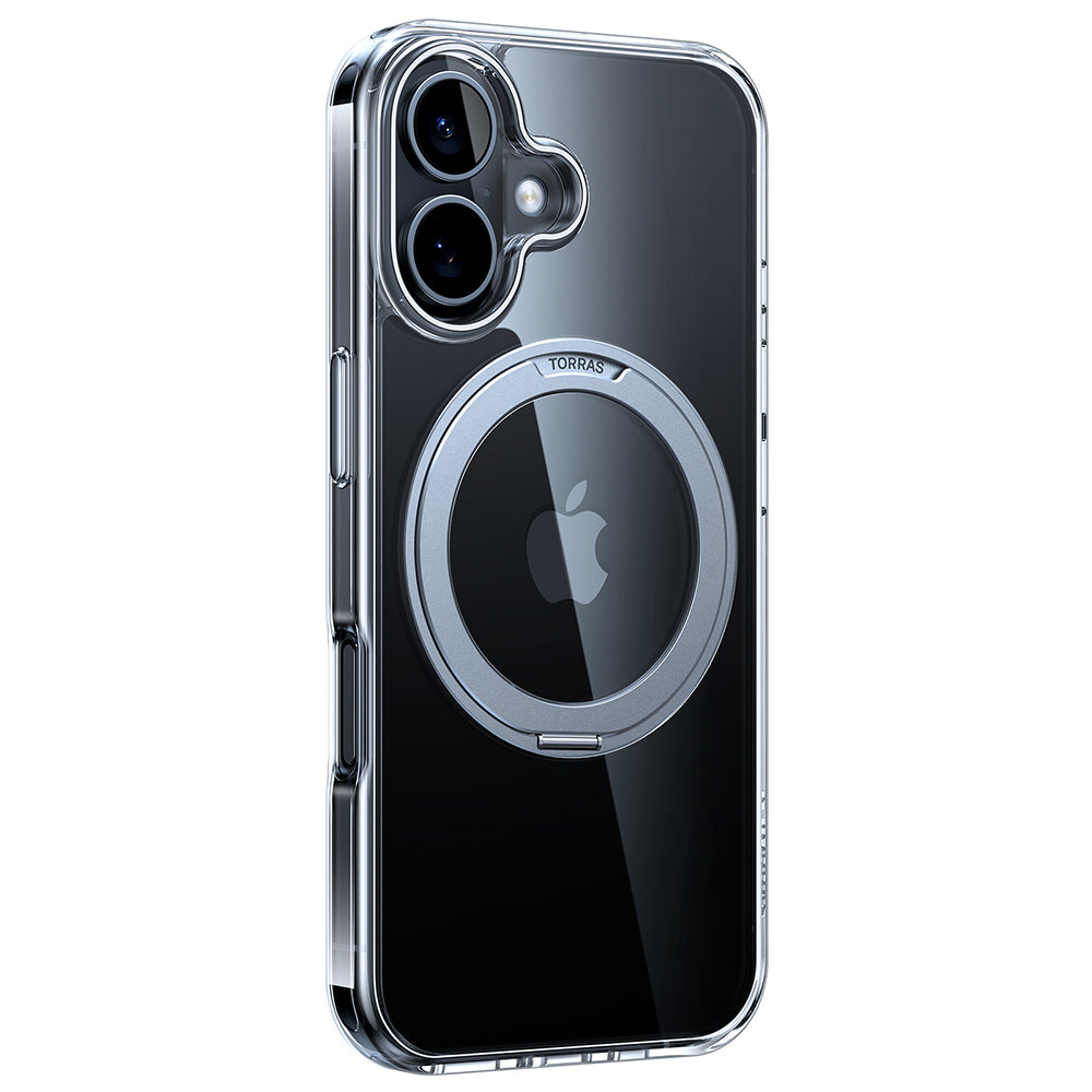 Coque MagSafe pour Apple iPhone 16, Torras, Ostand Pro, Transparente