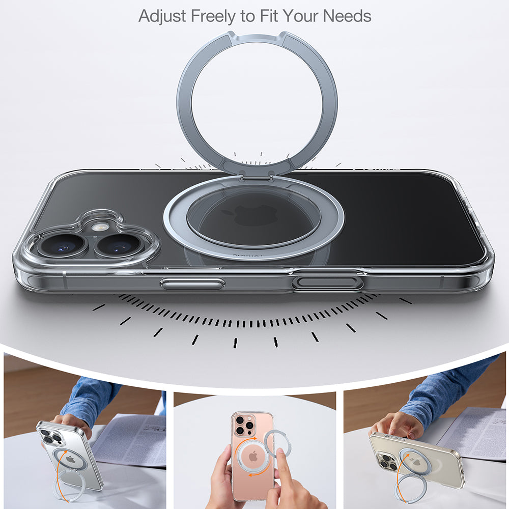 Coque MagSafe pour Apple iPhone 16, Torras, Ostand Pro, Transparente
