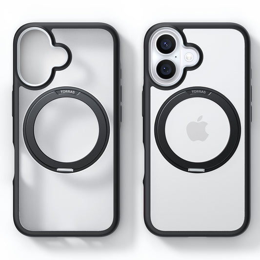 Coque MagSafe pour Apple iPhone 16, Torras, Ostand R Fusion, Noire