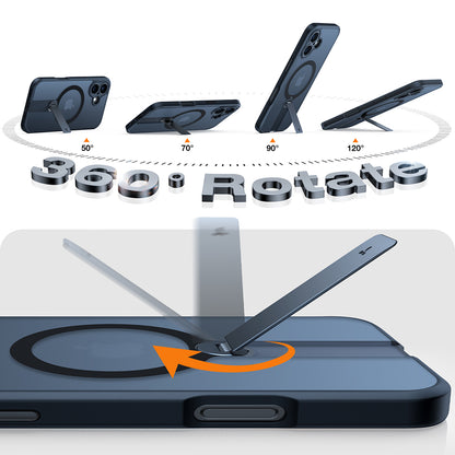 Housse MagSafe pour Apple iPhone 16, Torras, Pstand Spin, Noire
