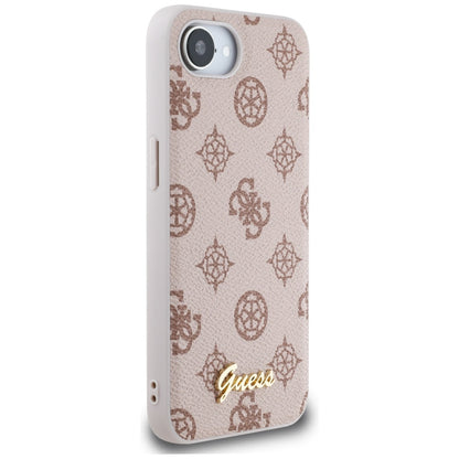 MagSafe Case for Apple iPhone 16e, Guess, Peony Script, Brown