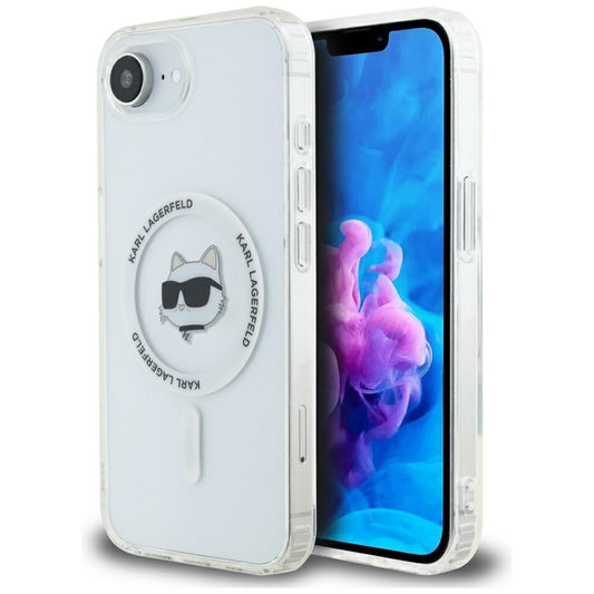 Coque MagSafe pour Apple iPhone 16e, Karl Lagerfeld, IML Choupette's Head, Blanche